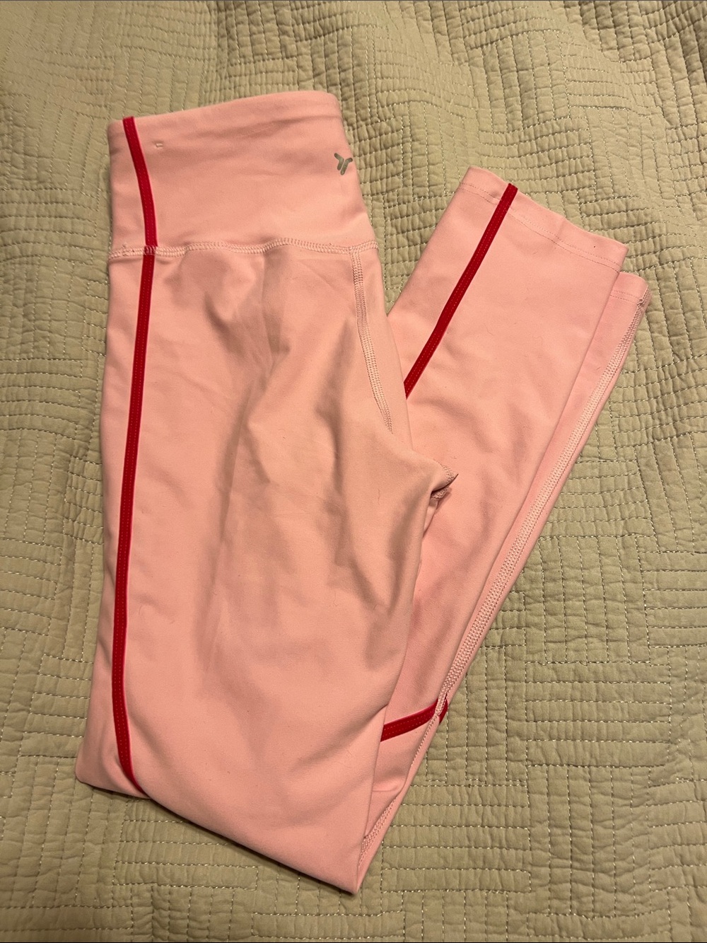 Old Navy Soft Pink Leggings with Hot Pink Stripe